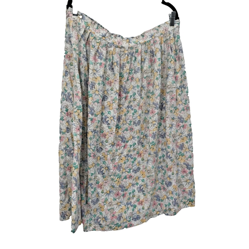 Liz Baker Spring Floral Midi Skirt Women's Plus 22W Easter lightweight VTG‎ flaw